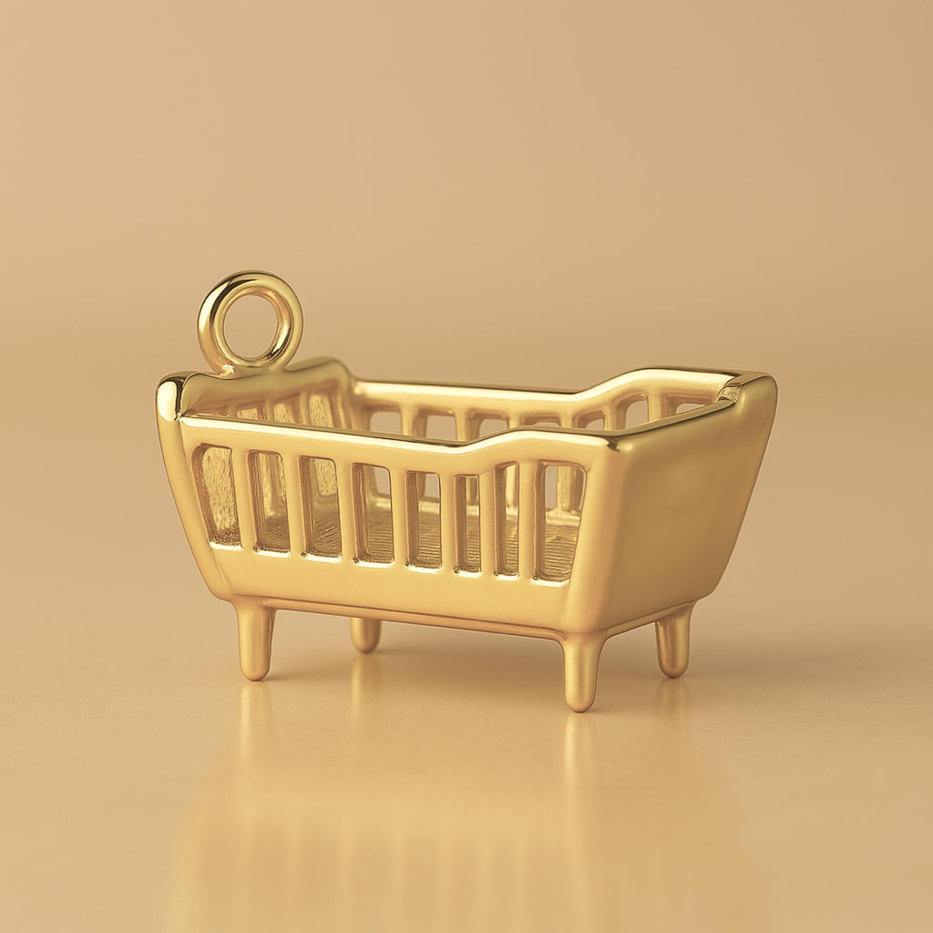 14ct Gold Plated - Classic Baby Cot Charm