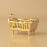 14ct Gold Plated - Classic Baby Cot Charm