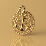 14ct Gold Plated - Anchor & Rope Charm