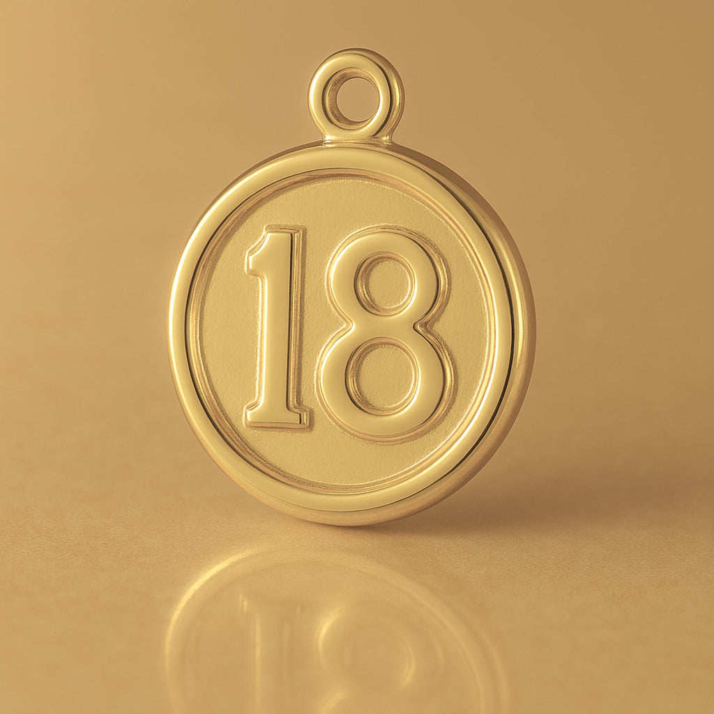 14ct Gold Plated - 18 Button Coin Charm