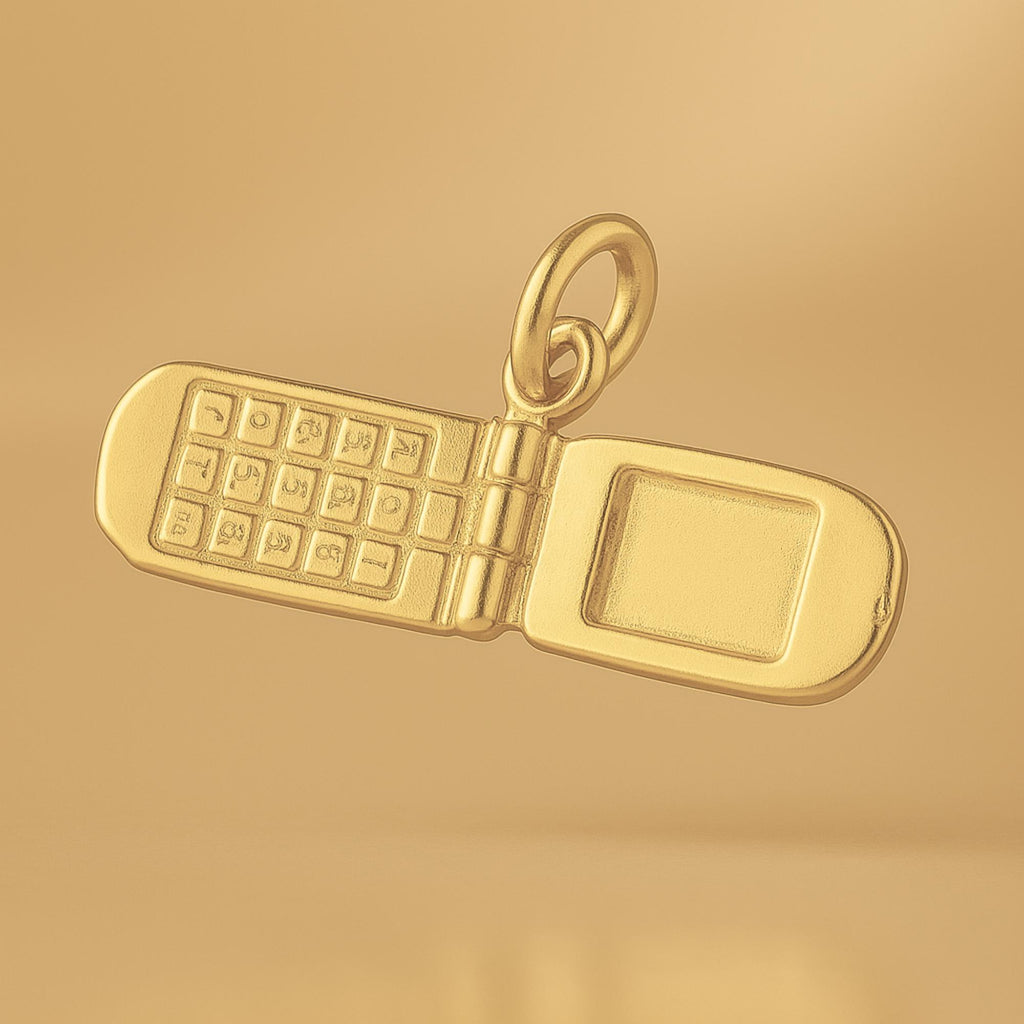 14ct Gold Plated - Vintage Flip Phone Charm