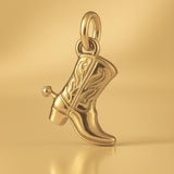 14ct Gold Plated - Western Cowboy Boot Charm