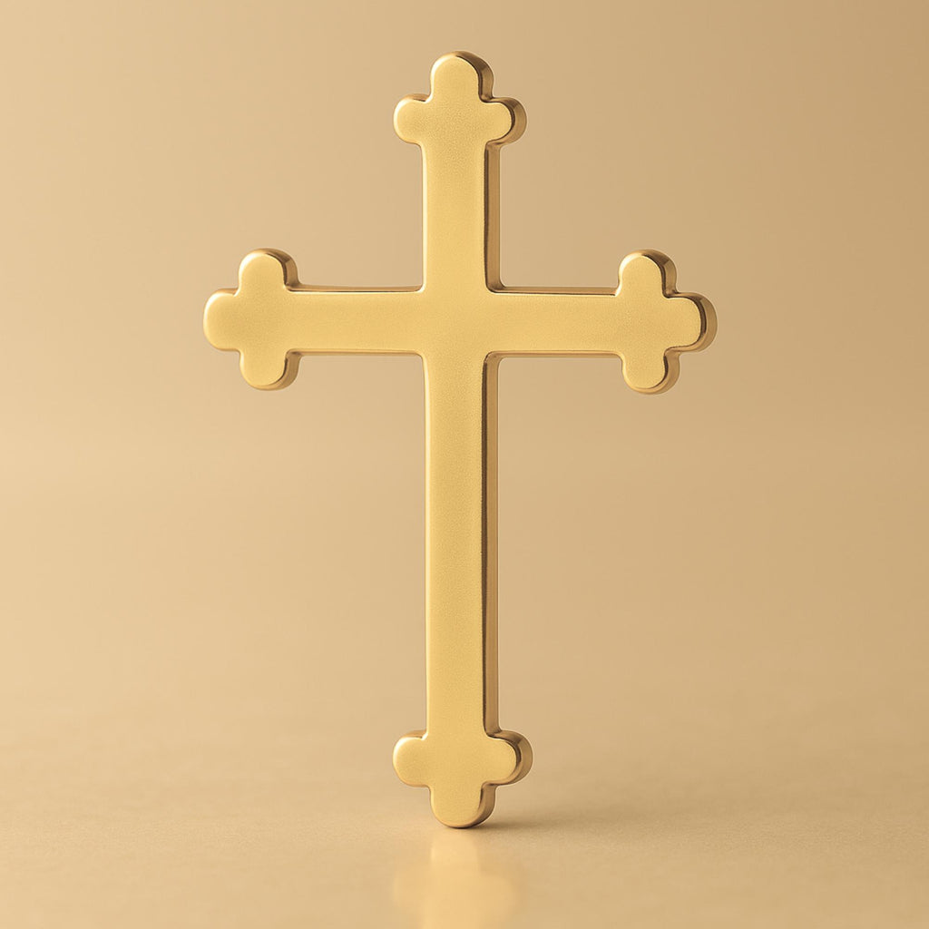 14ct Gold Plated - Trefoil Crucifix Charm