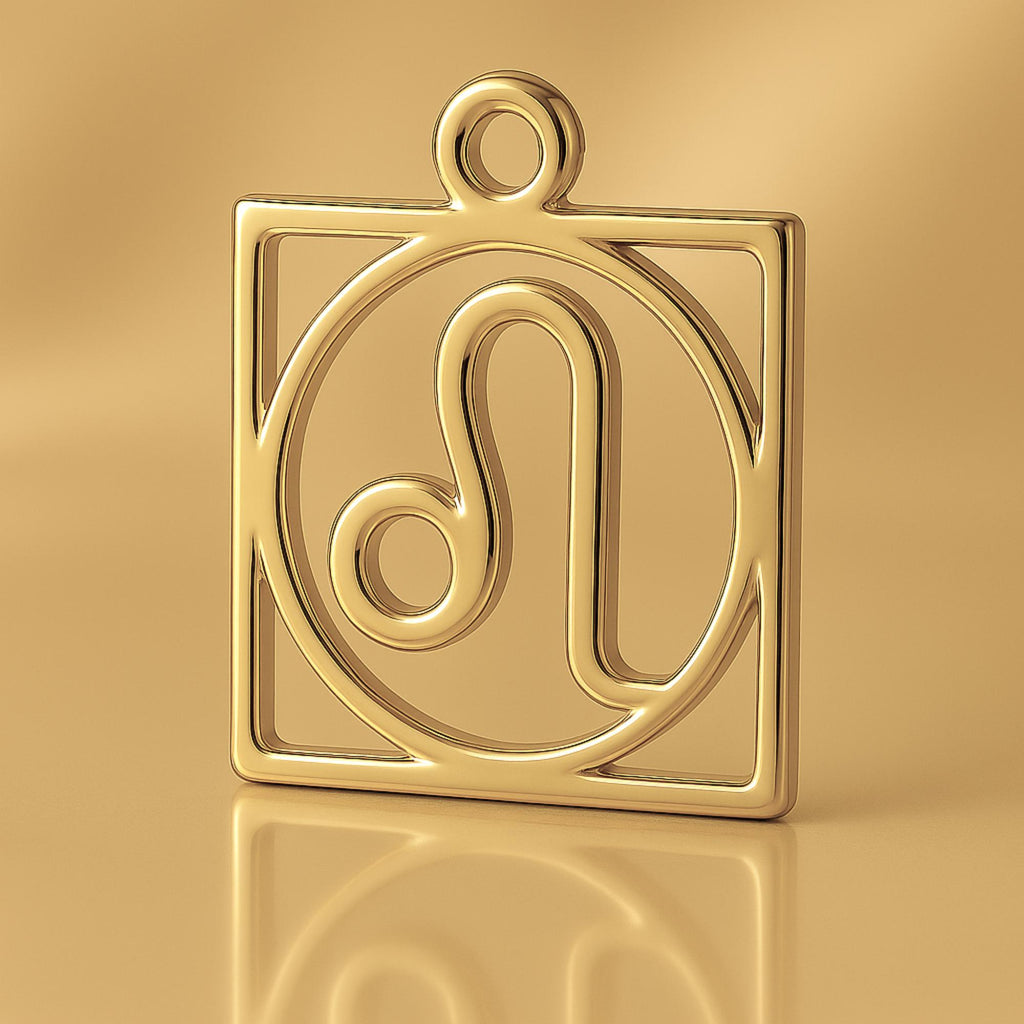 14ct Gold Plated - Leo Zodiac Square Charm