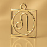 14ct Gold Plated - Leo Zodiac Square Charm