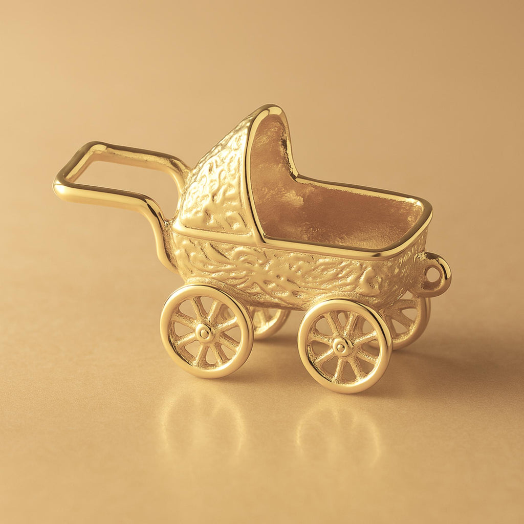 14ct Gold Plated - Victorian Pram Charm