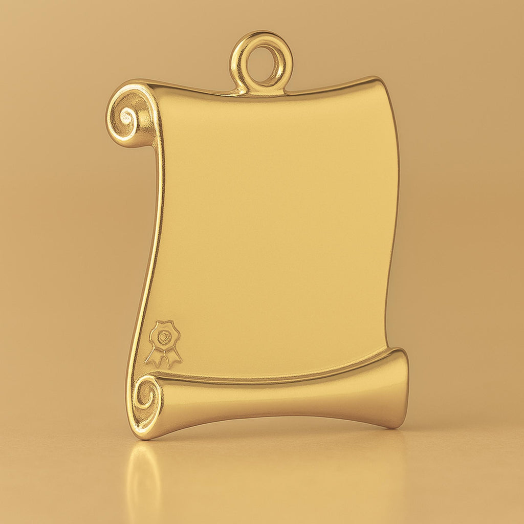 14ct Gold Plated - Diploma Scroll Charm