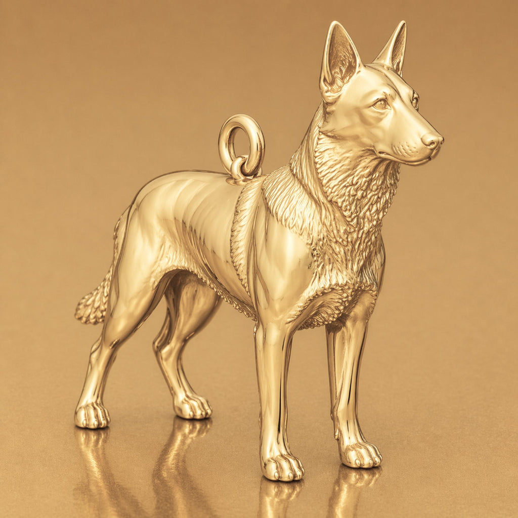 14ct Gold Plated - Belgian Malinois Dog Charm