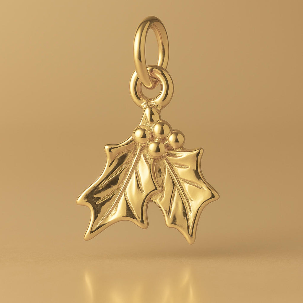 14ct Gold Plated - Christmas Mistletoe Charm