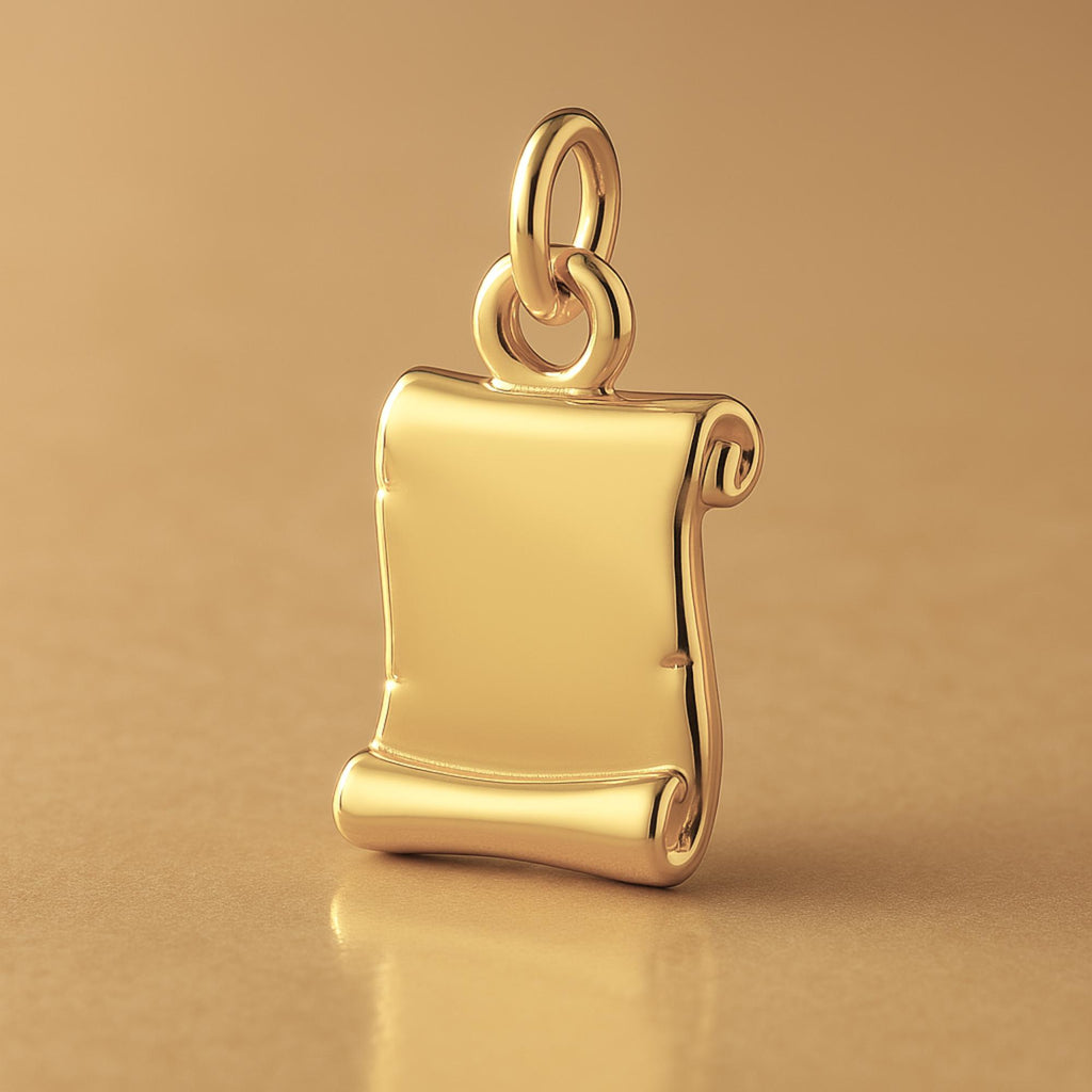 14ct Gold Plated - Parchment Scroll Charm