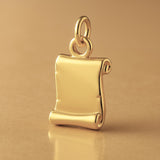 14ct Gold Plated - Parchment Scroll Charm