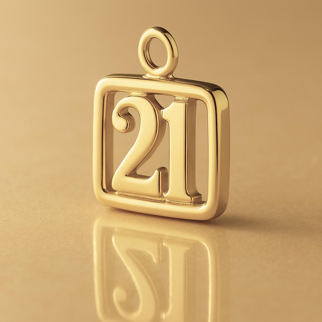 14ct Gold Plated - 21 Pendant Charm