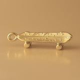14ct Gold Plated - Battered Skateboard Charm