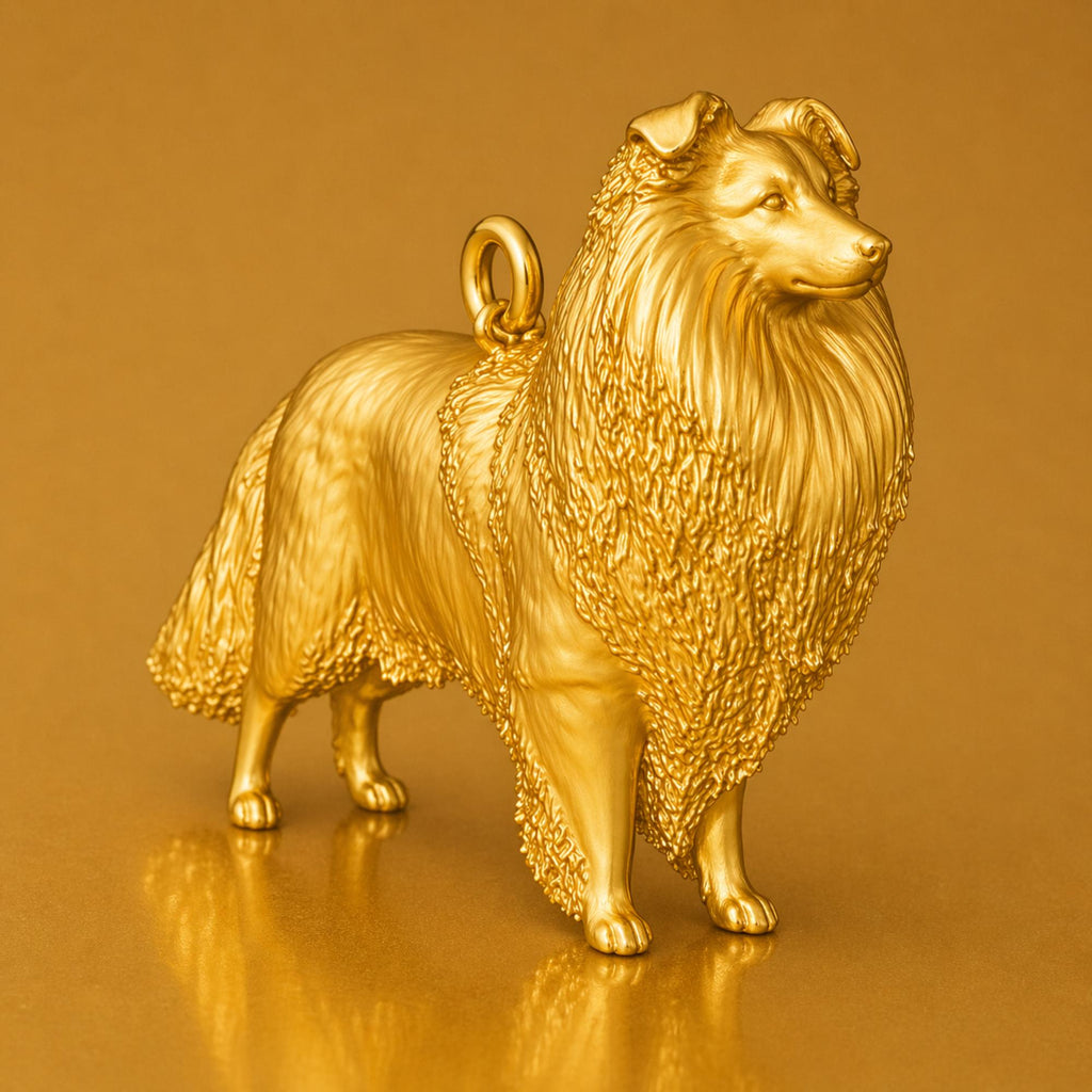 14ct Gold Plated - Shetland Sheepdog Charm