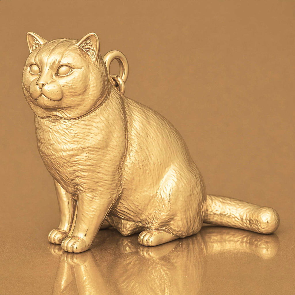 14ct Gold Plated - British Shorthair Cat Charm