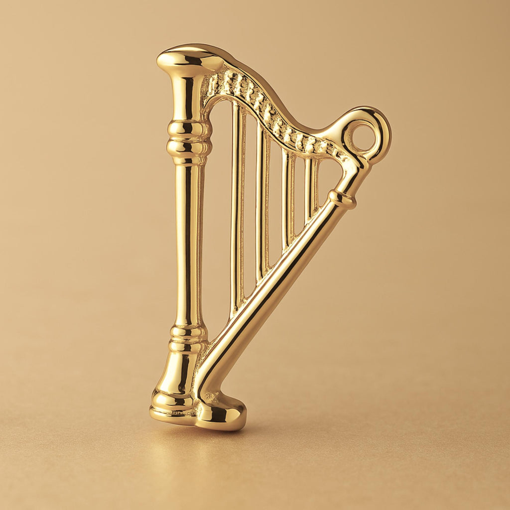 14ct Gold Plated - Traditional Irish Harp Charm
