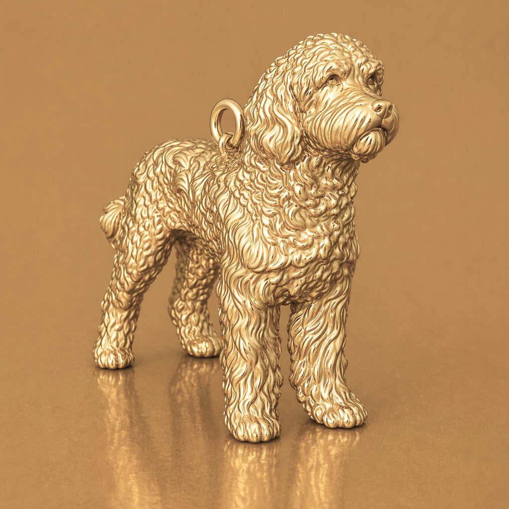 14ct Gold Plated - Labradoodle Dog Charm