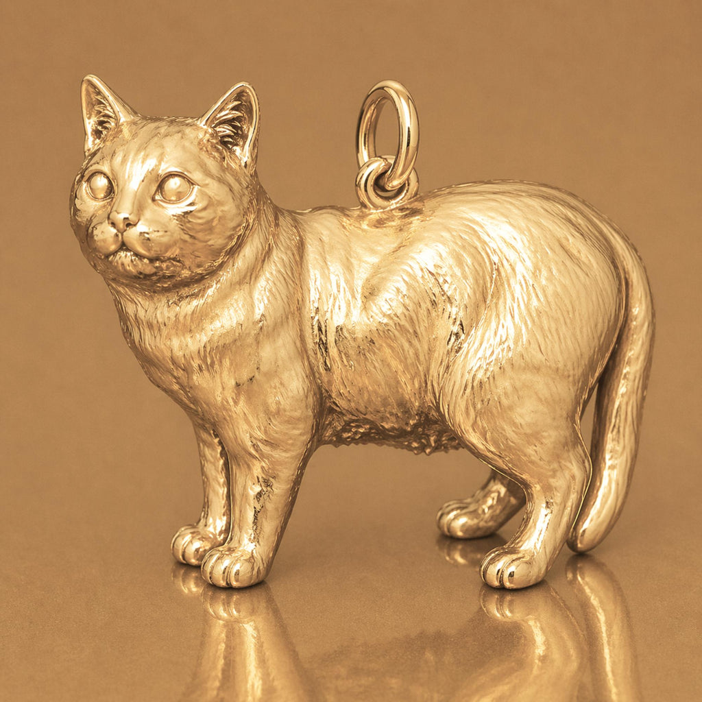 14ct Gold Plated - Manx Cat Charm