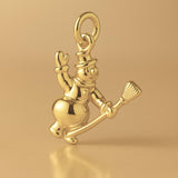 14ct Gold Plated - Flying Snowman Charm