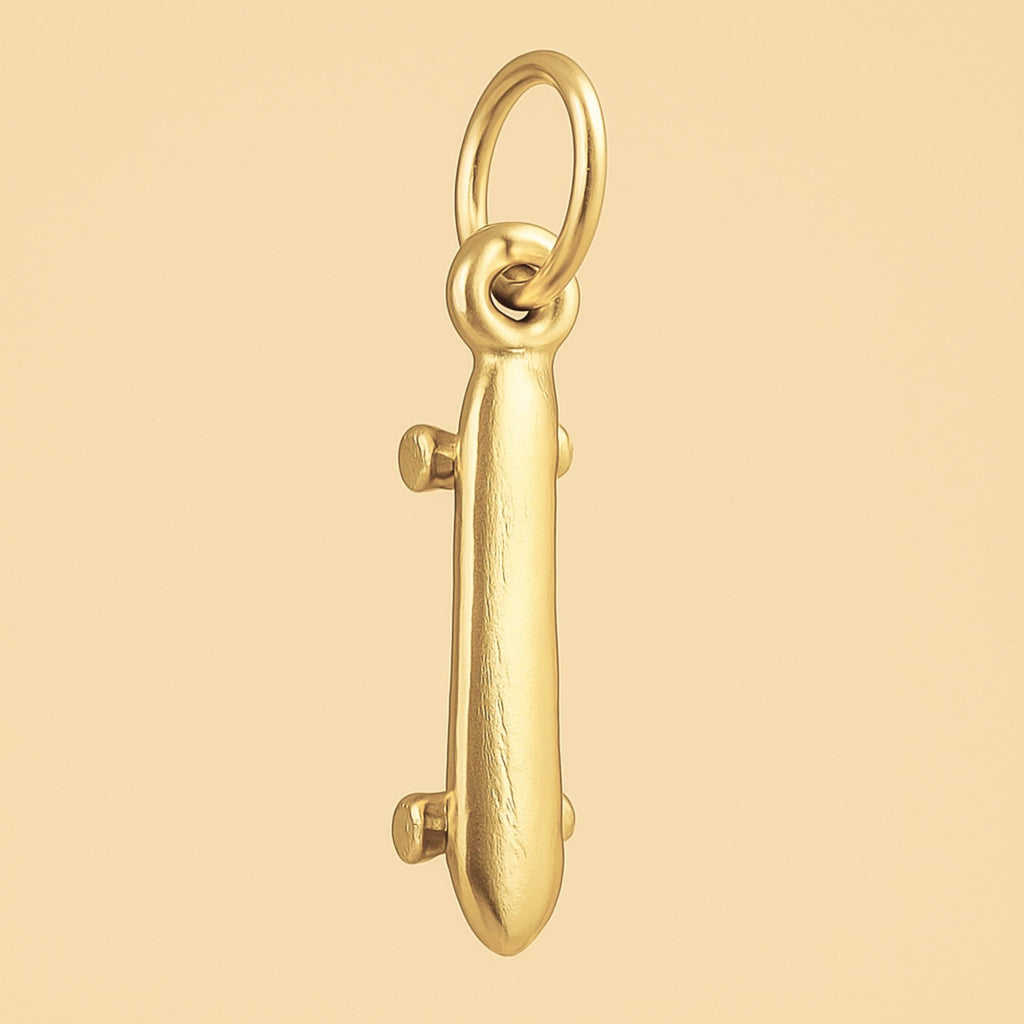 14ct Gold Plated - Longboard Skateboard Charm