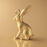 14ct Gold Plated - Scrub Hare Charm