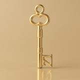 14ct Gold Plated - Ribbed 21 Castle Key Charm