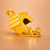 14ct Gold Plated - Dog in Kennel Charm