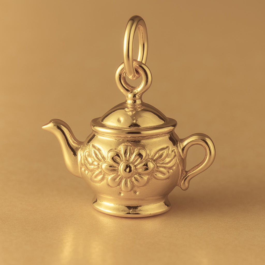 14ct Gold Plated - Ornate Teapot Charm