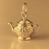 14ct Gold Plated - Ornate Teapot Charm