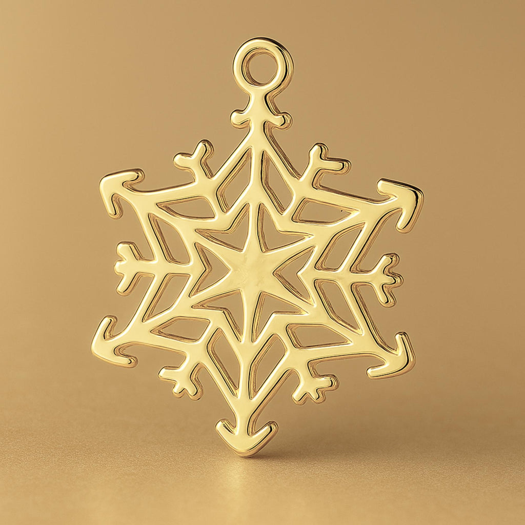 14ct Gold Plated - Starburst Snowflake Charm