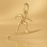 14ct Gold Plated - Longboard Surfer Charm