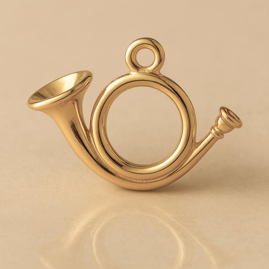 14ct Gold Plated - Classic Post Horn Charm