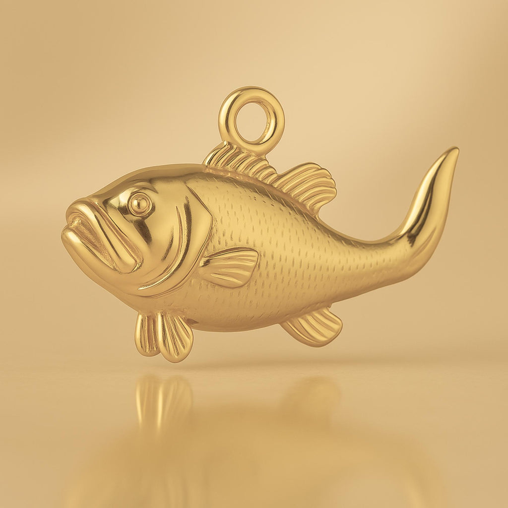 14ct Gold Plated - Largemouth Bass Fish Charm