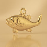 14ct Gold Plated - Largemouth Bass Fish Charm