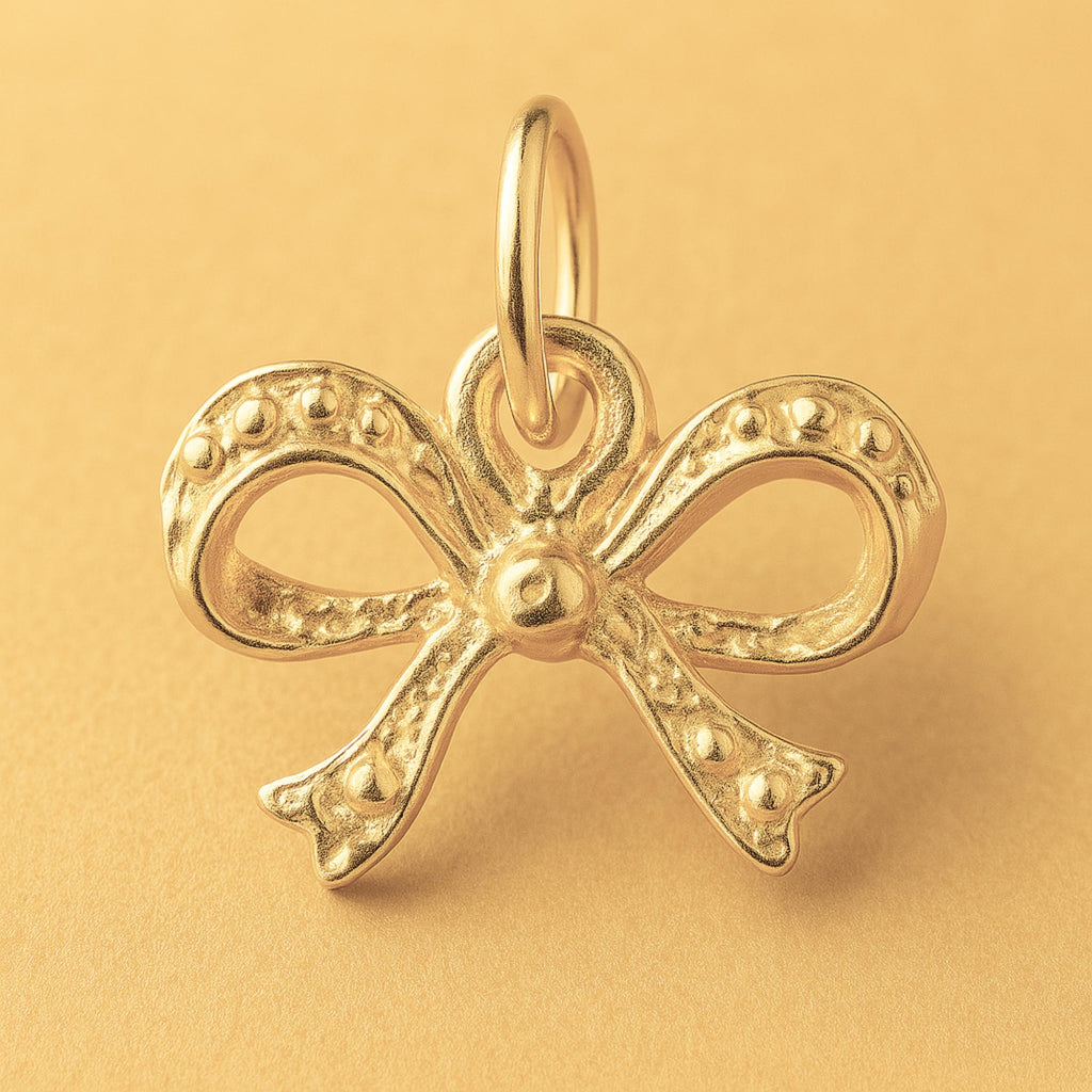 14ct Gold Plated - Sculpted Ribbon Bow Charm
