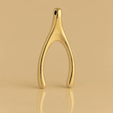 14ct Gold Plated - Classic Wishbone Charm