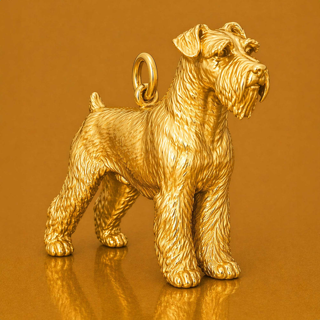 14ct Gold Plated - Miniature Schnauzer Dog Charm