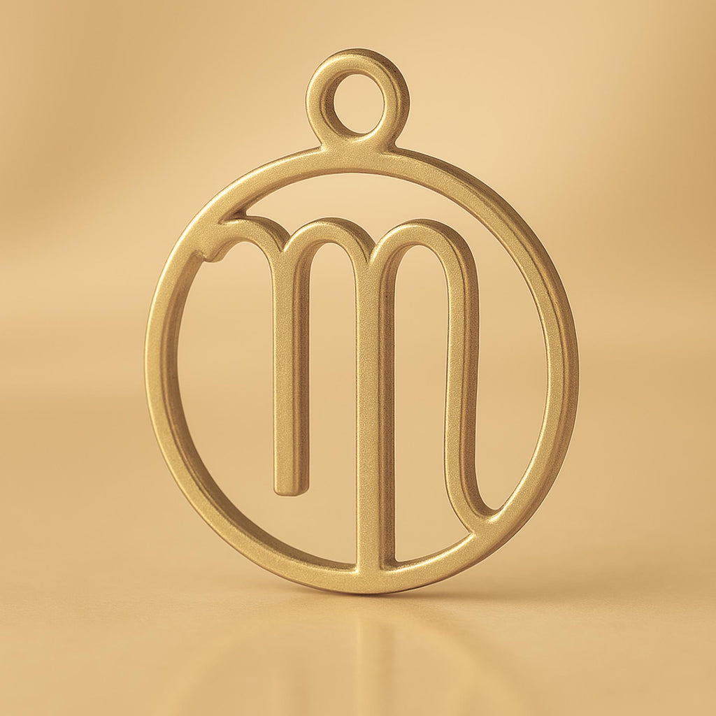 14ct Gold Plated - Virgo Zodiac Round Charm
