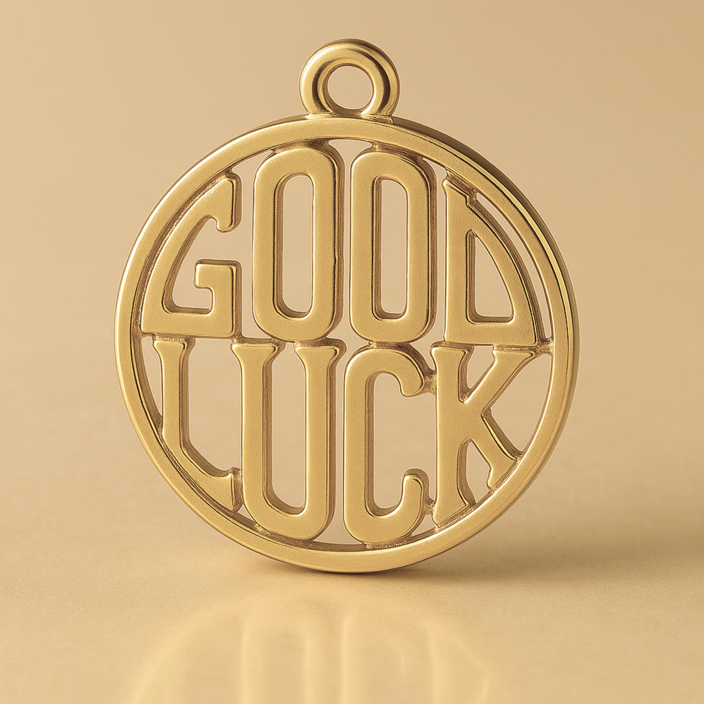 14ct Gold Plated - GOOD LUCK Openwork Charm