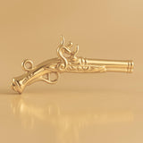 14ct Gold Plated - Flintlock Pistol Charm