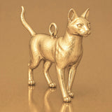 14ct Gold Plated - Havana Brown Cat Charm