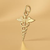14ct Gold Plated - Medical Caduceus Charm
