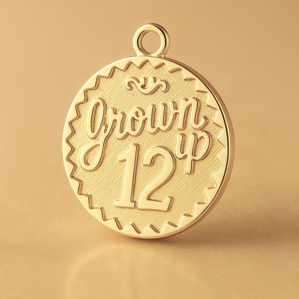 14ct Gold Plated - Grown Up 12 Amulet Charm