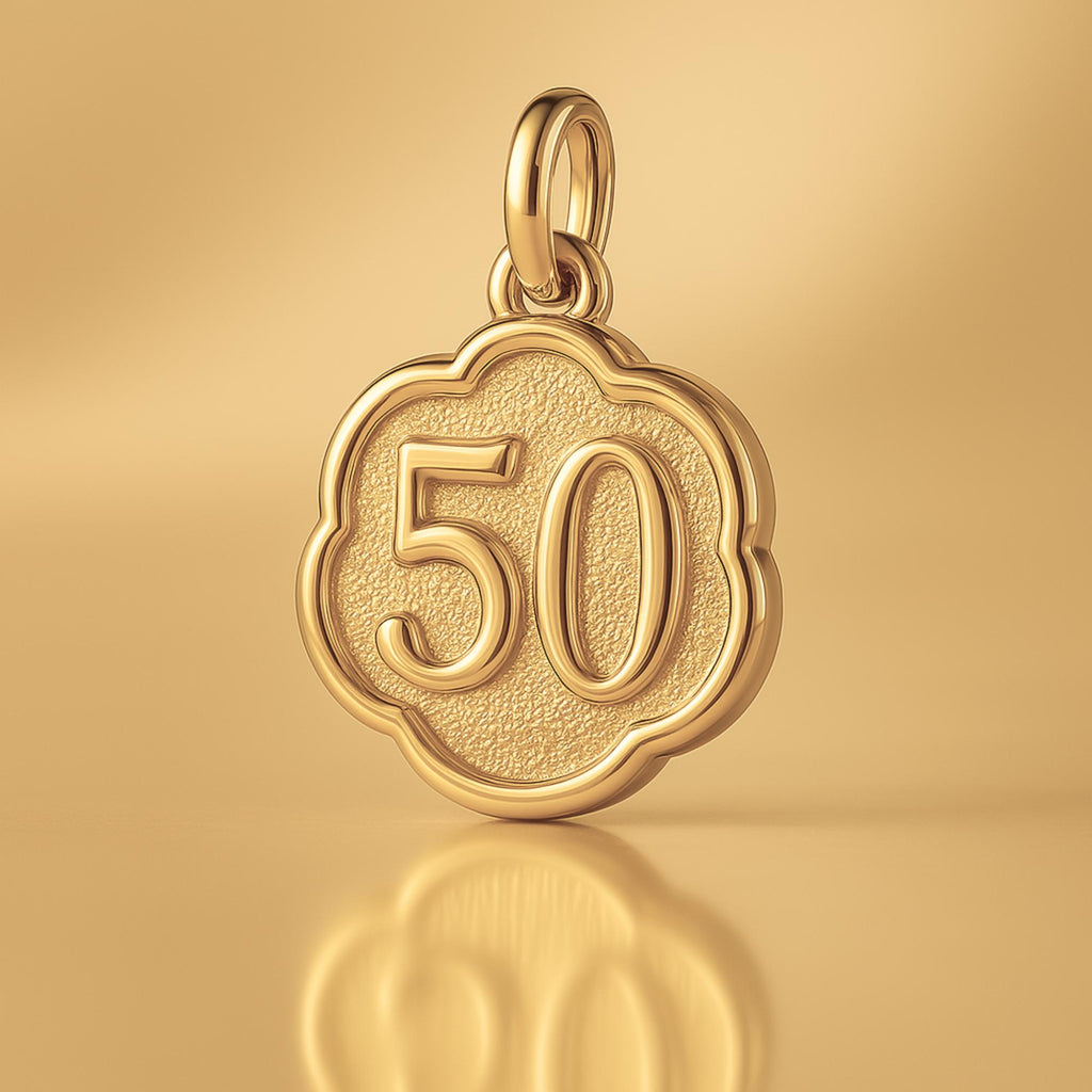 14ct Gold Plated - 50th Clover Charm