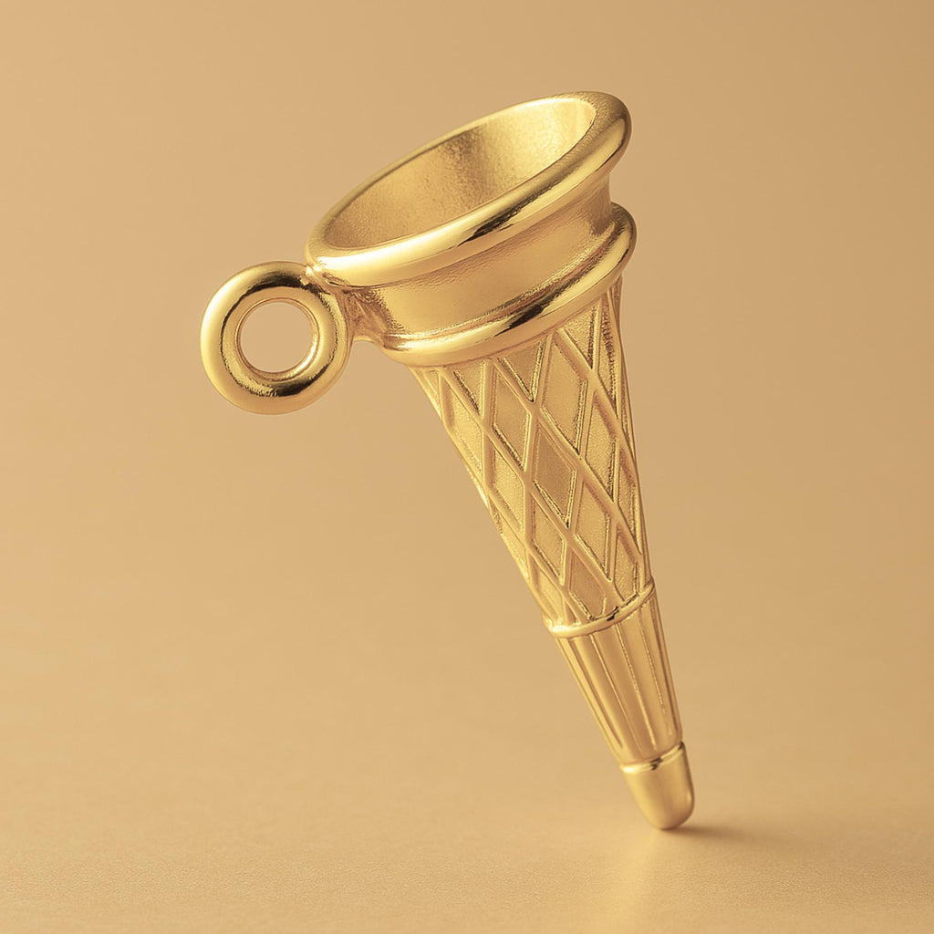 14ct Gold Plated - Classic Ice Cream Cone Charm