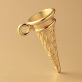 14ct Gold Plated - Classic Ice Cream Cone Charm