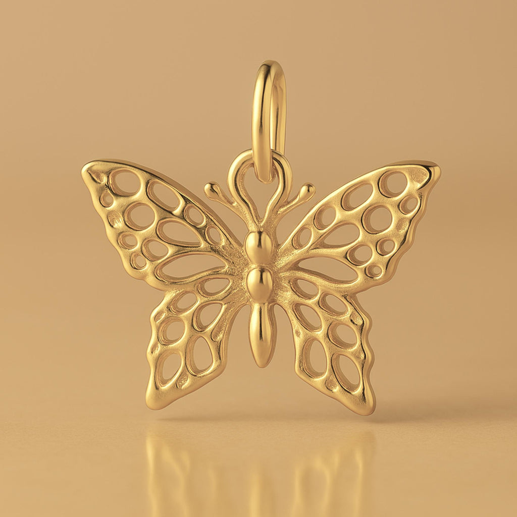 14ct Gold Plated - Lacewing Butterfly Charm