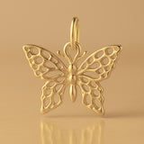 14ct Gold Plated - Lacewing Butterfly Charm