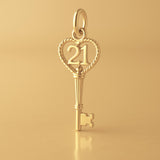 14ct Gold Plated - 21 Wreath Castle Key Charm