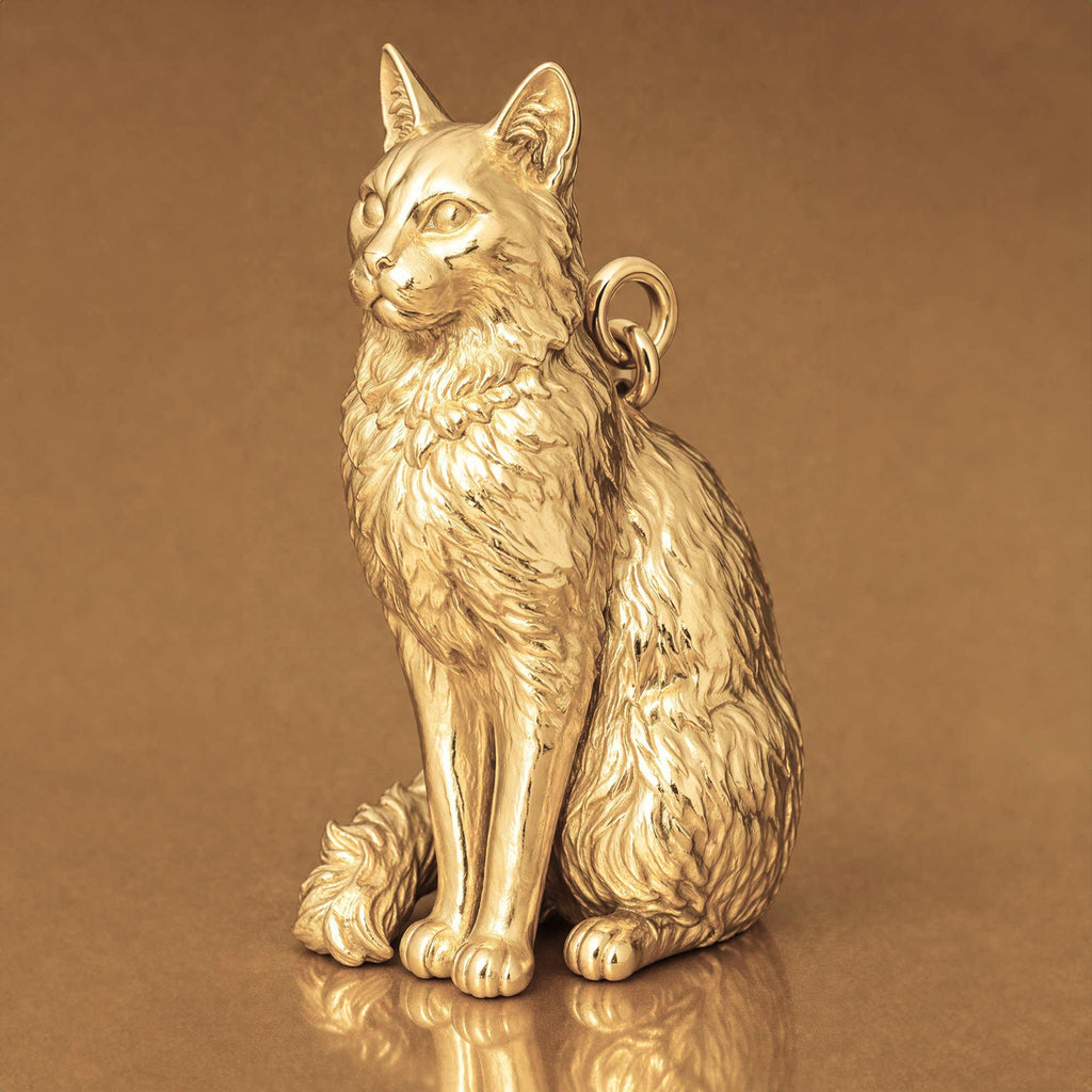 14ct Gold Plated - Turkish Angora Cat Charm